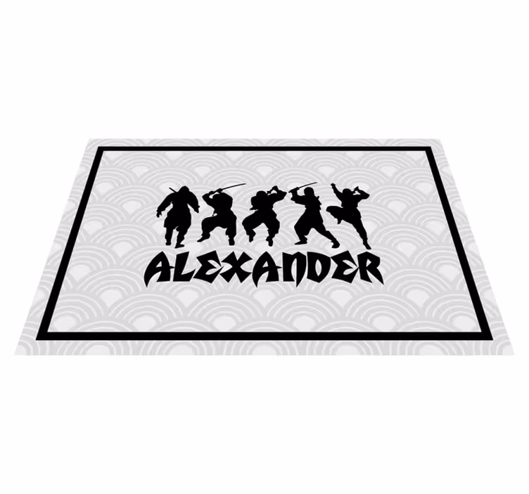 Mantel individual personalizable siluetas de ninja warrior - TenVinilo