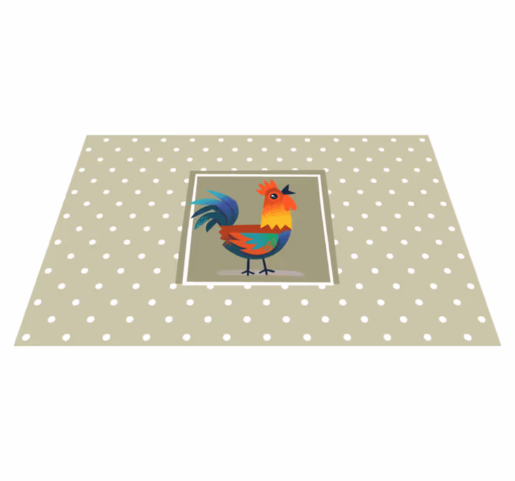 Mantel individual infantil arte de gallo colorido - TenVinilo