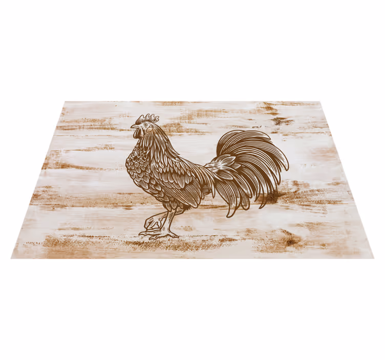 Mantel individual moderno ilustración de gallo estiloso - TenVinilo