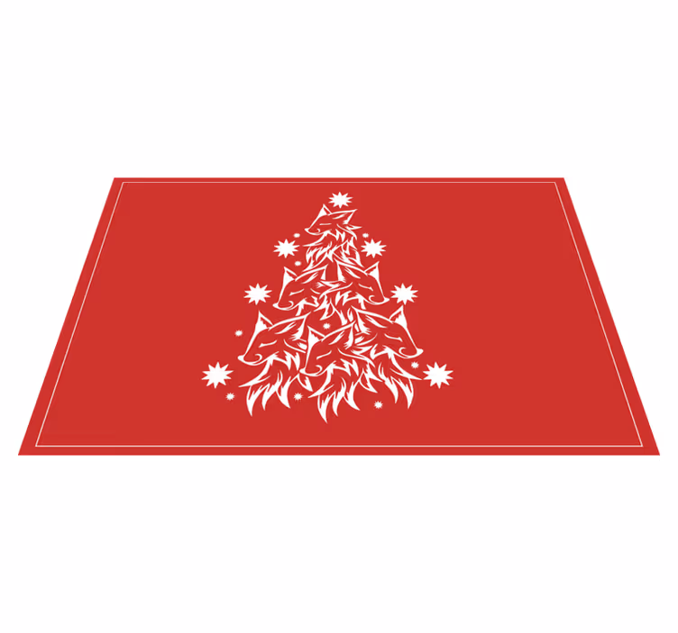 Mantel individual navideño Árbol de zorro estilizado - TenVinilo