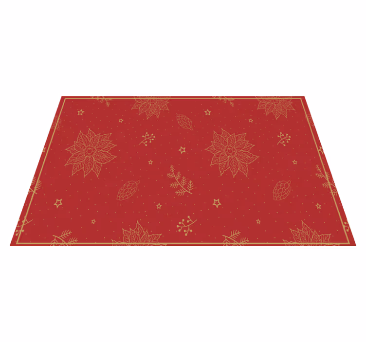 Mantel individual navideño con diseño floral festivo - TenVinilo