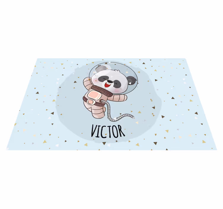 Mantel individual infantil Lindo panda para niño con nombre - TenVinilo