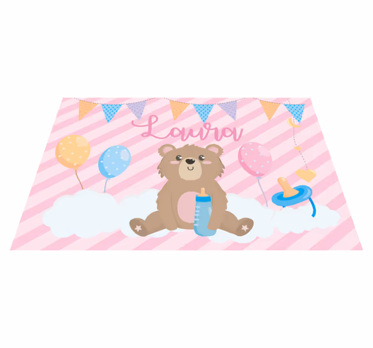Mantel individual infantil globo de oso tierno - TenVinilo