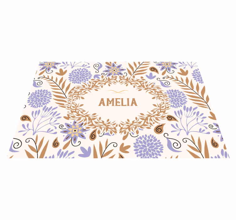 Mantel individual personalizable con estampado floral - TenVinilo