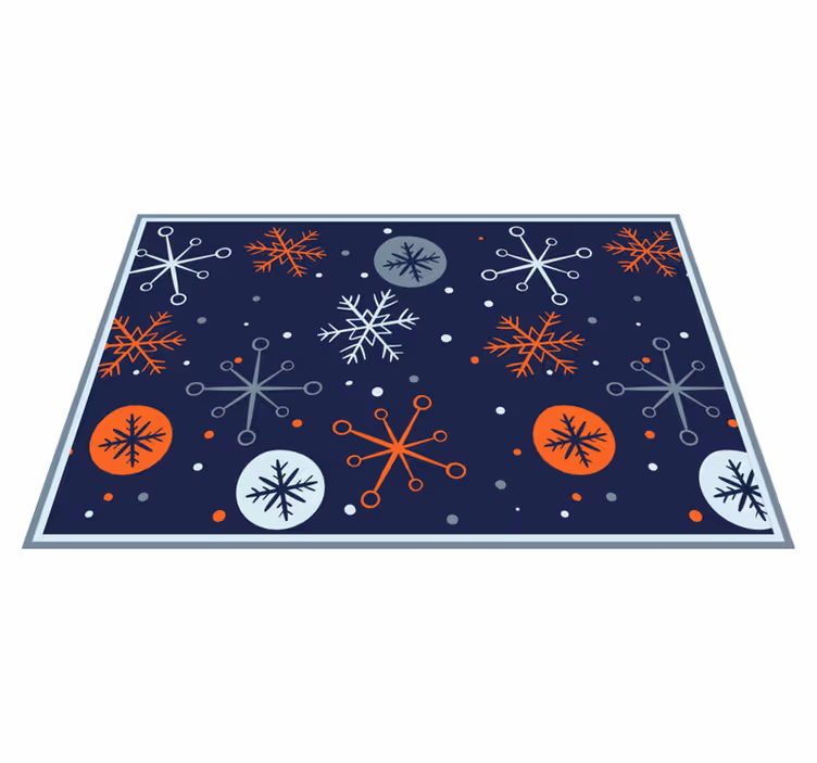 Mantel individual navideño con patrones de copos de nieve - TenVinilo