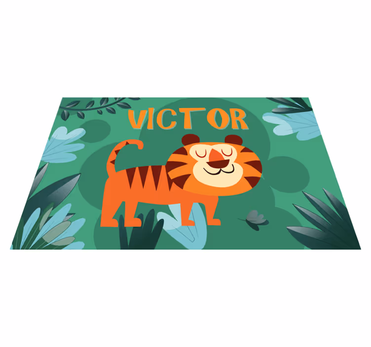 Mantel individual infantil Lindo tigre para niño con nombre - TenVinilo