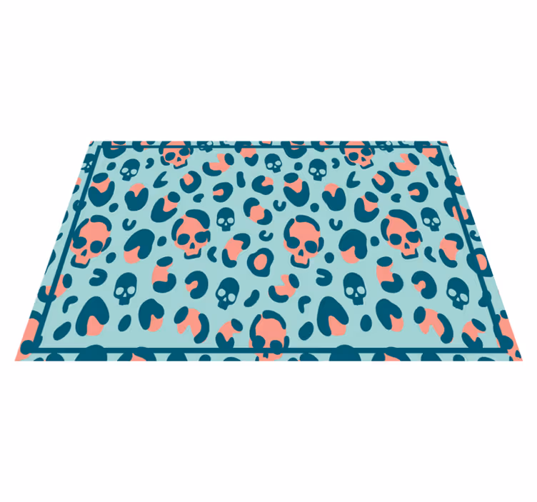 Individual patrón de leopardo con calaveras - TenVinilo