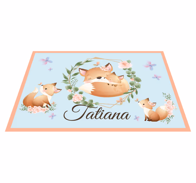 Mantel individual infantil familia de zorros adorables - TenVinilo