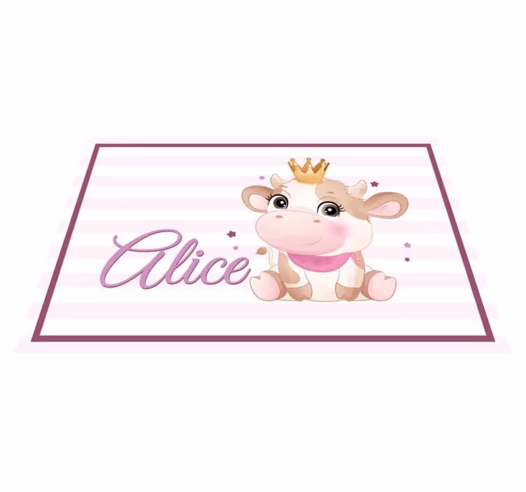 Mantel individual infantil personaje de vaca lindo - TenVinilo