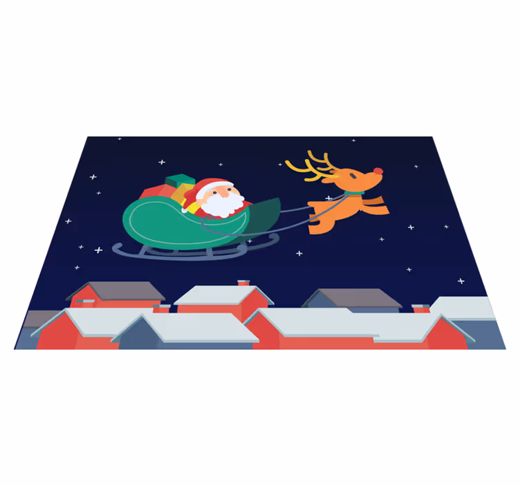 Mantel individual navideño viaje del trineo de santa - TenVinilo