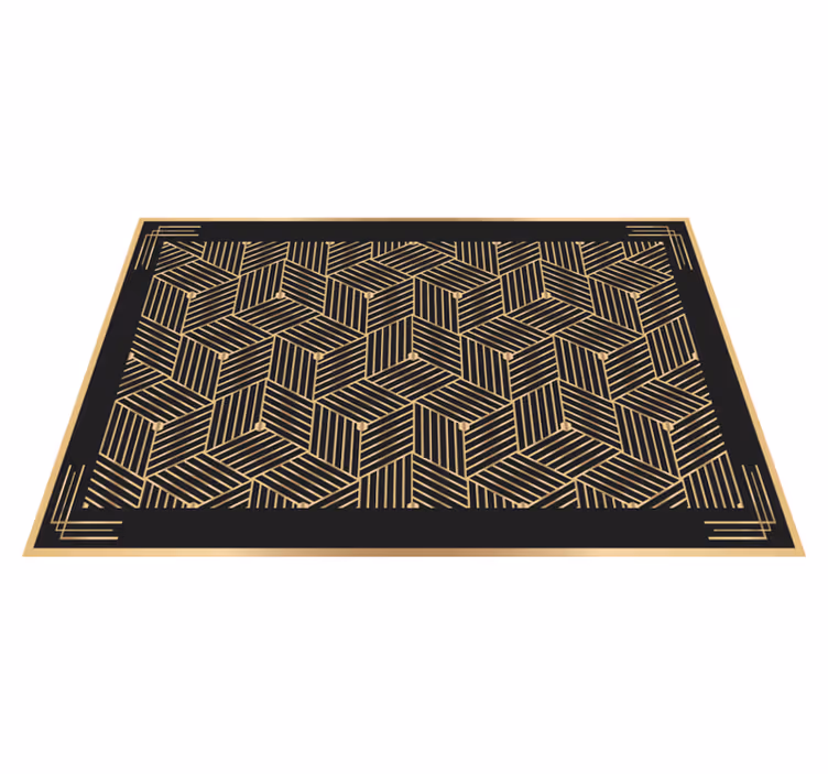 Mantel individual patrón geométrico dorado - TenVinilo