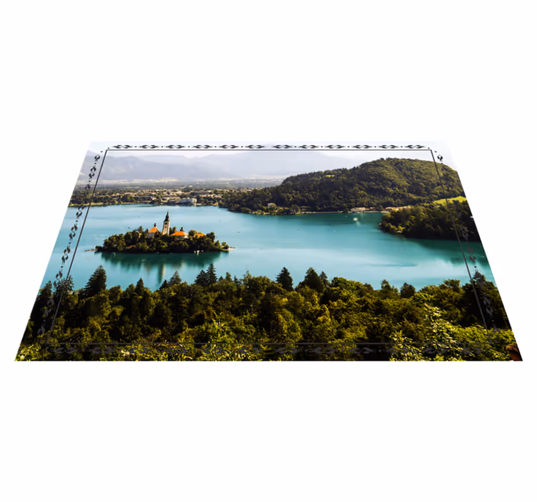 Mantel individual moderno vista serene del lago - TenVinilo