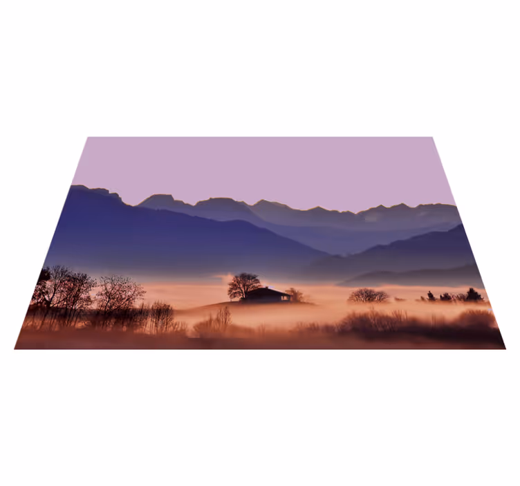 Mantel individual moderno paisaje montañoso sereno - TenVinilo
