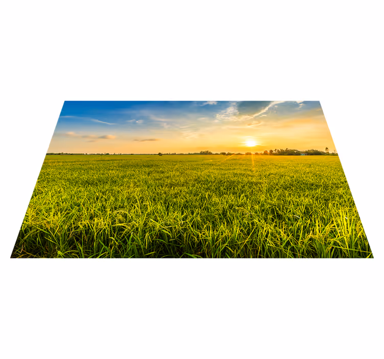 Mantel individual personalizable campo de arroz al atardecer - TenVinilo