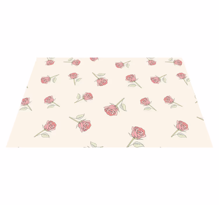 Mantel individual original patrón floral de rosas - TenVinilo