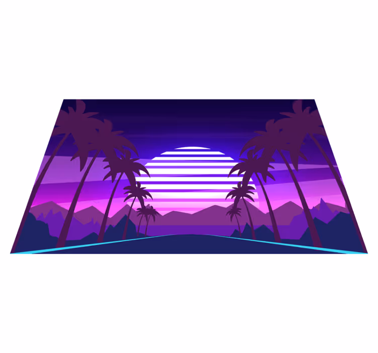 Mantel individual moderno paisaje de atardecer tropical - TenVinilo
