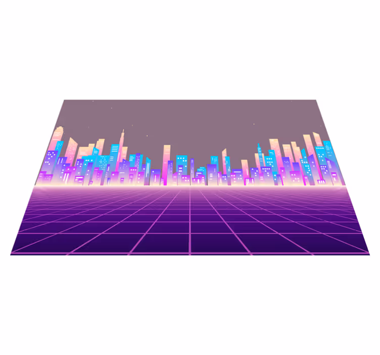 Mantel individual moderno paisaje urbano futurista - TenVinilo