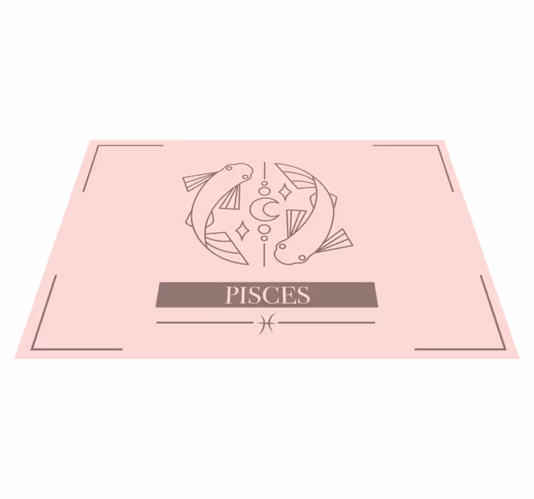 Mantel individual signo zodiacal Piscis rosa - TenVinilo