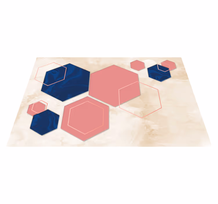 Mantel individual moderno con patrones hexagonales - TenVinilo