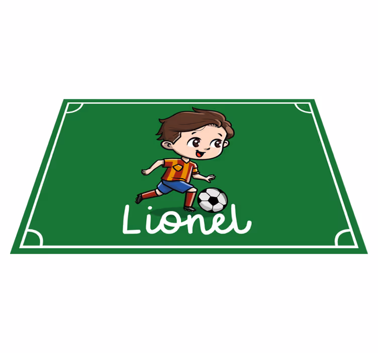 Mantel individual personalizable Niño futbolista con nombre - TenVinilo