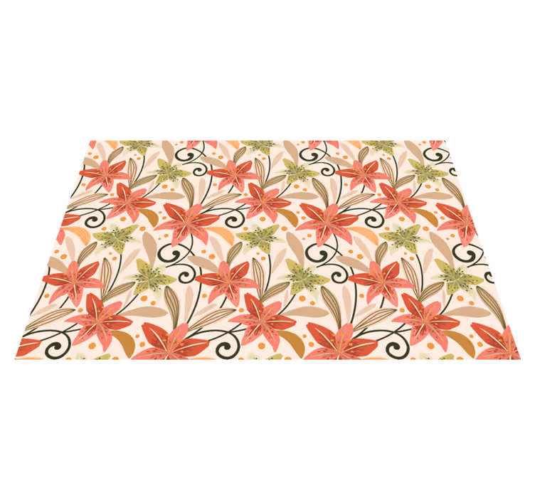 Mantel individual original elemento floral vibrante - TenVinilo