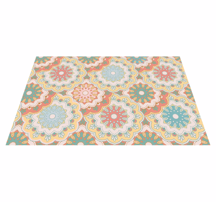 Mantel individual patrón de flores coloridas - TenVinilo