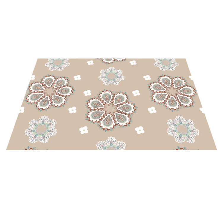 Mantel individual patrón flores elegantes - TenVinilo