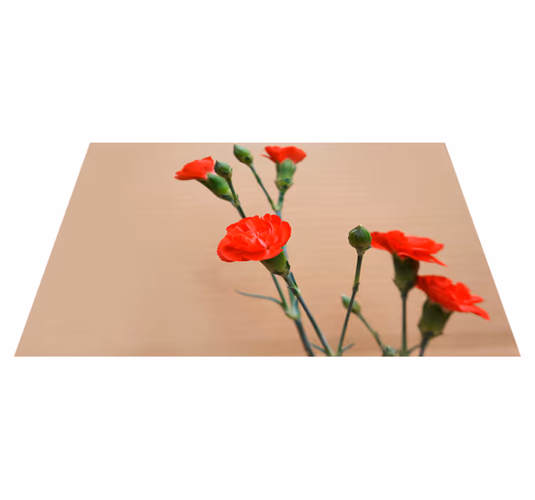 Mantel individual rectangular claveles rojos - TenVinilo