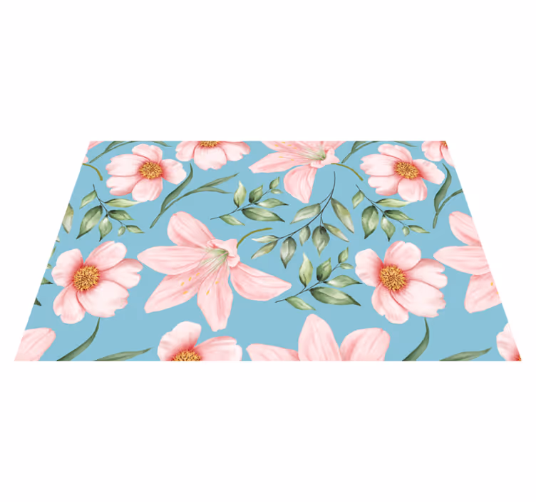 Mantel individual rectangular decoración floral - TenVinilo