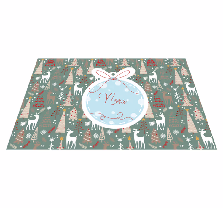 Mantel individual de navidad patrón de bosque - TenVinilo