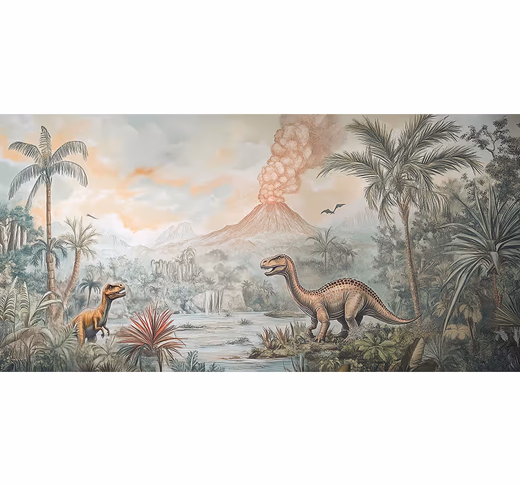 Mural de pared infantil paisaje jurásico - TenVinilo