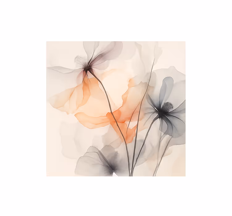 Papel pintado salón flores cachorros de acuarela - TenVinilo