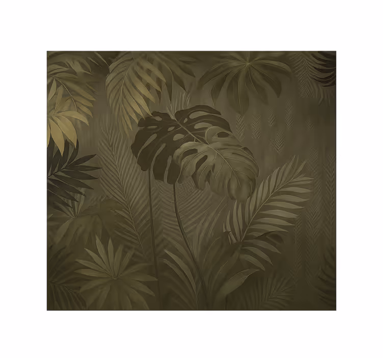 Mural pared salón exuberante selva tropical - TenVinilo