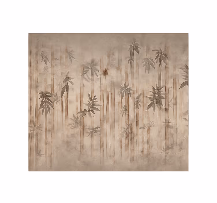 Mural pared salón bosque de bambú vintage - TenVinilo