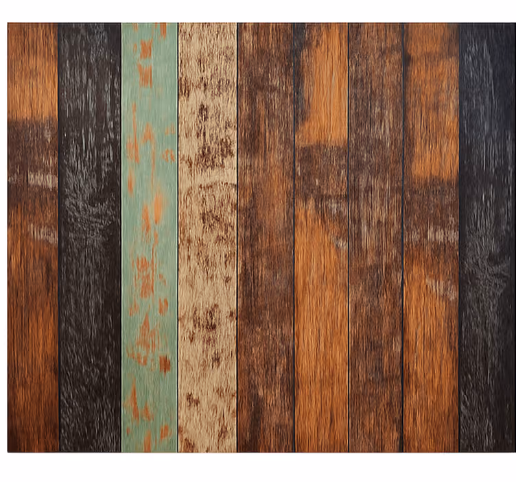 Mural pared salón tablones de madera de colores - TenVinilo