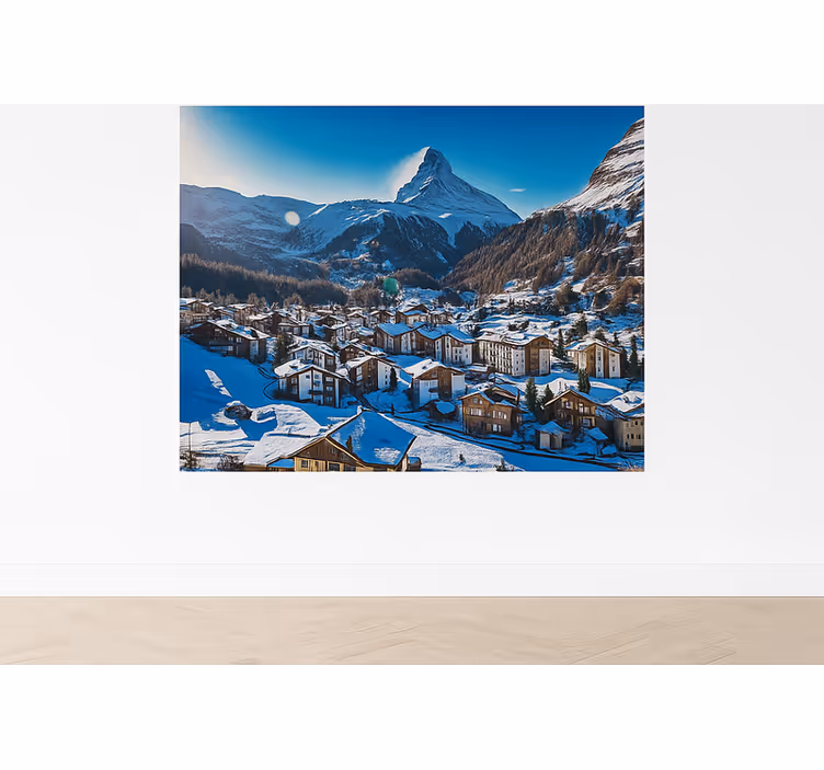 Fotomural montañas lago oeschinen, suiza - TenVinilo