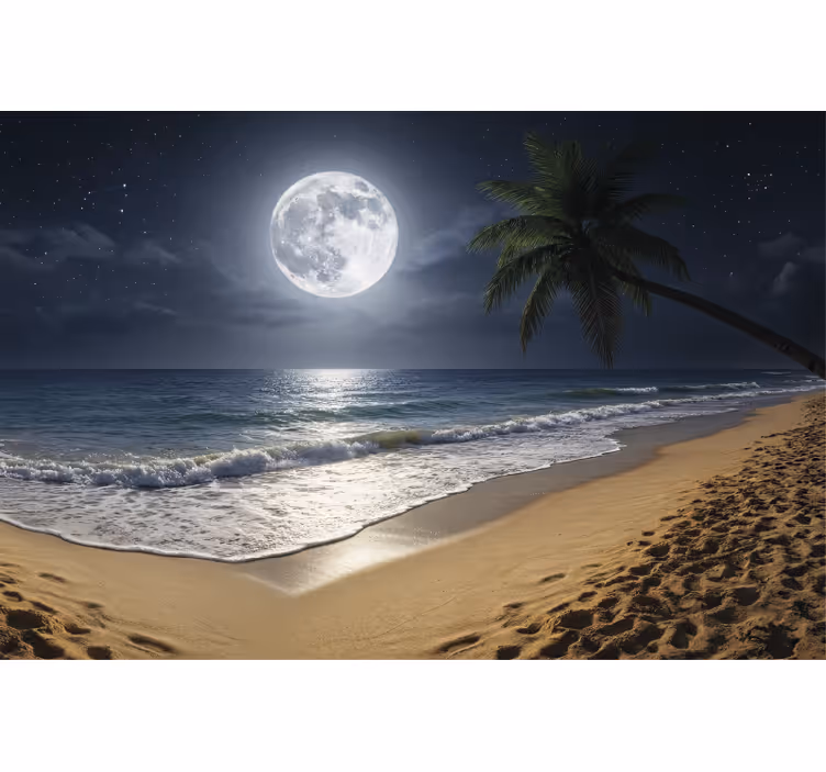 Fotomural mar luna llena en el océano - TenVinilo