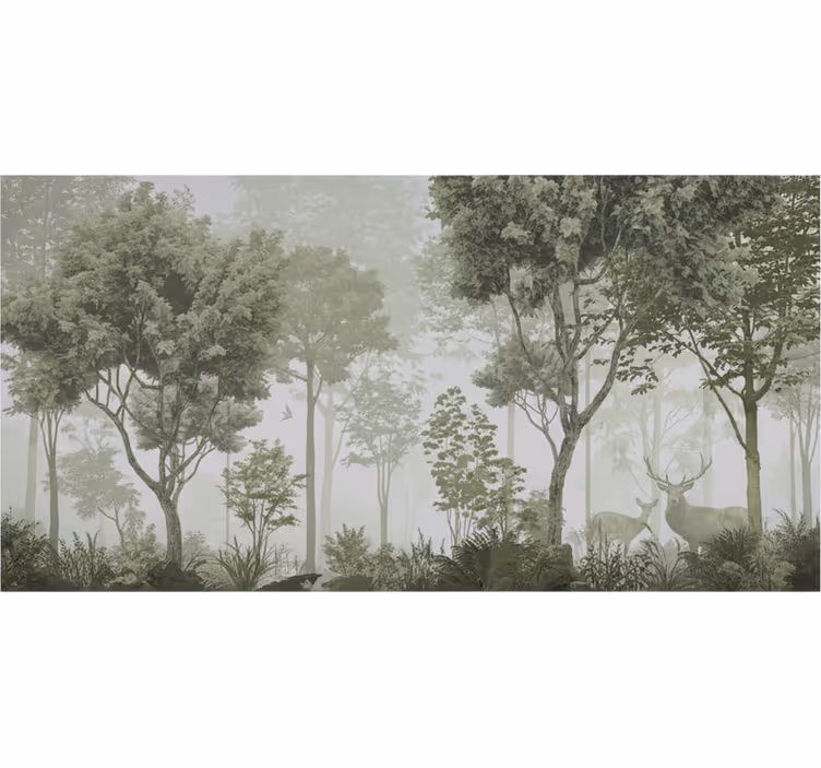 Papel pintado bosque escape a la naturaleza tranquila - TenVinilo