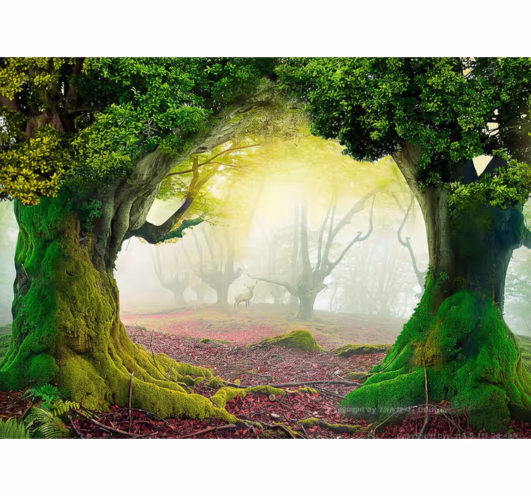 Papel pintado naturaleza portal del bosque eterno - TenVinilo