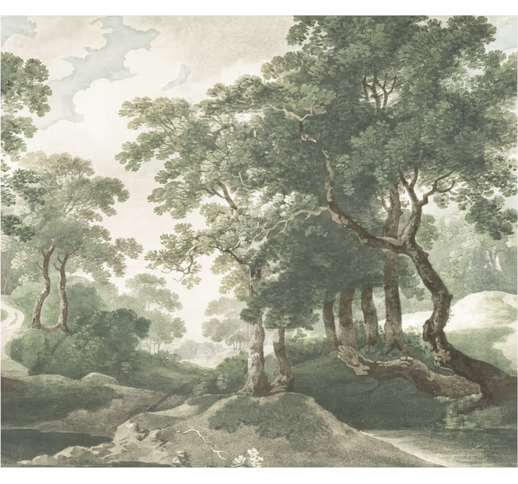 Papel pintado bosque naturaleza clásica atemporal - TenVinilo