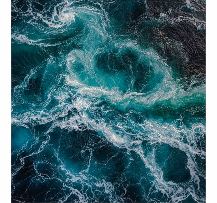 Mural para baño olas del océano profundo - TenVinilo