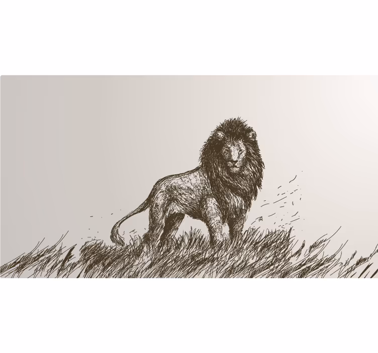 Fotomural africano león realista - TenVinilo