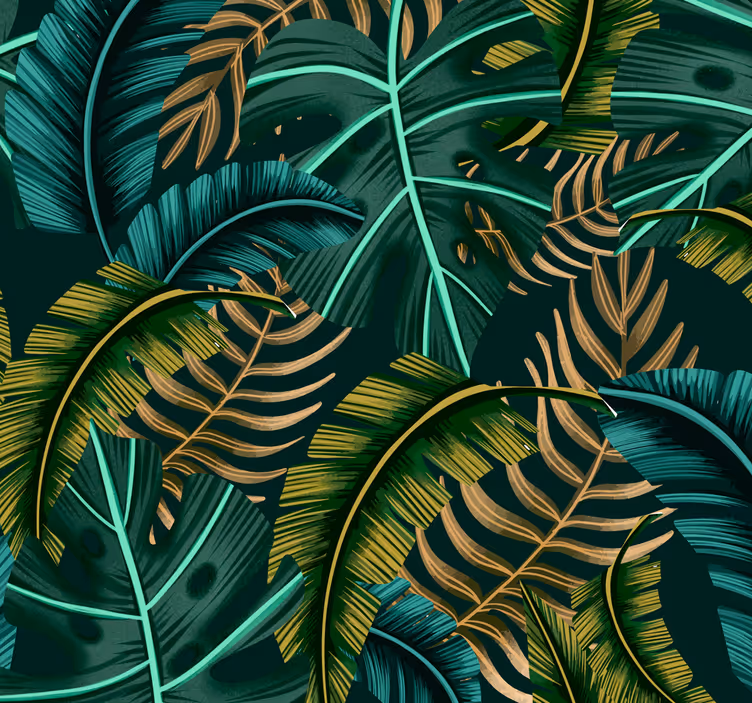 Fotomural selva hojas tropicales - TenVinilo
