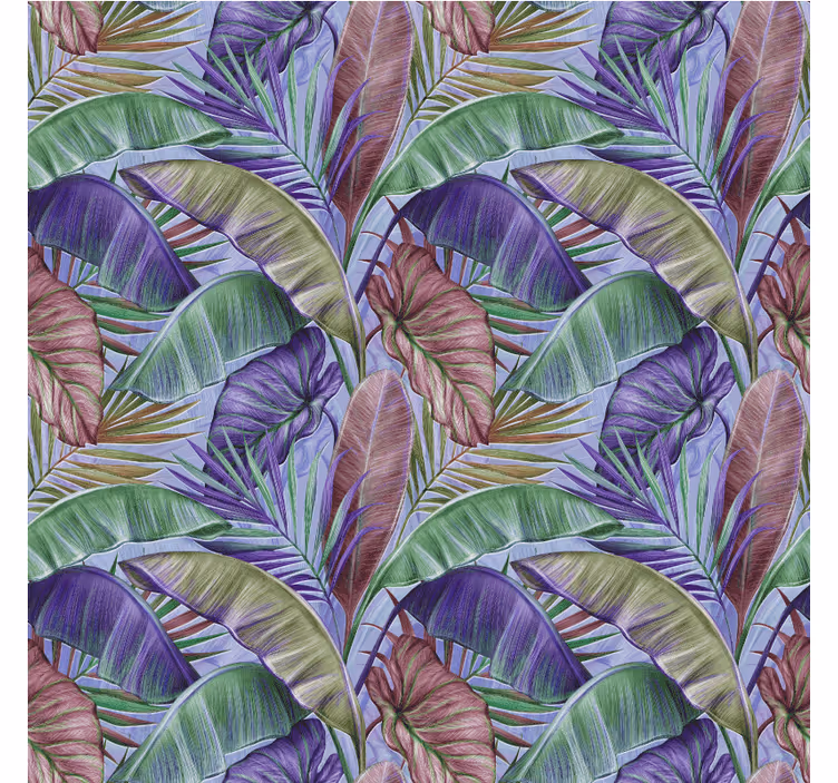 Fotomural selva diseño de hojas moradas - TenVinilo