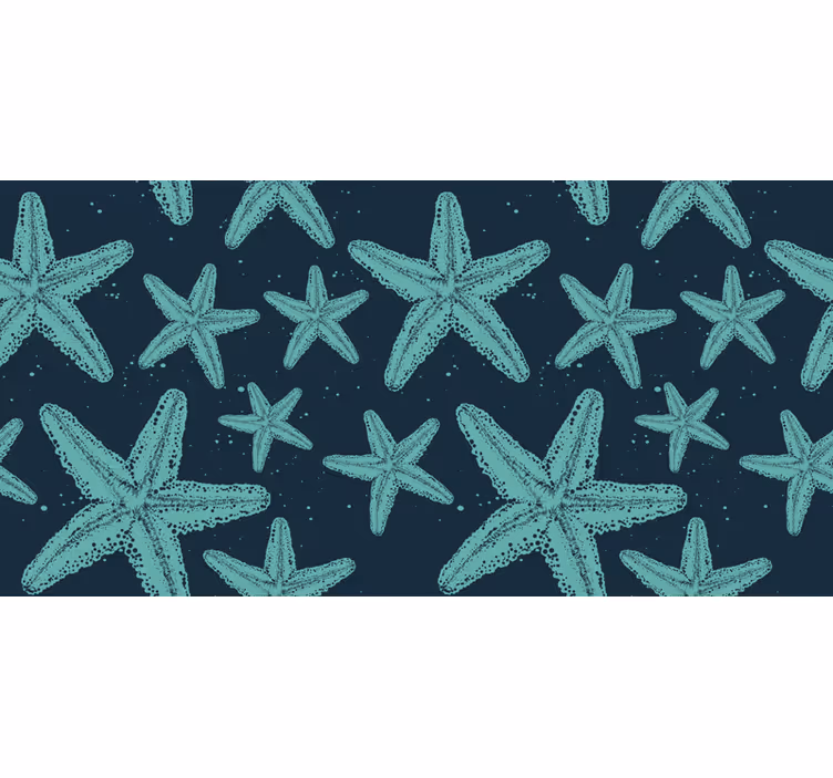 Mural para baño estrellas de mar azul muebles - TenVinilo