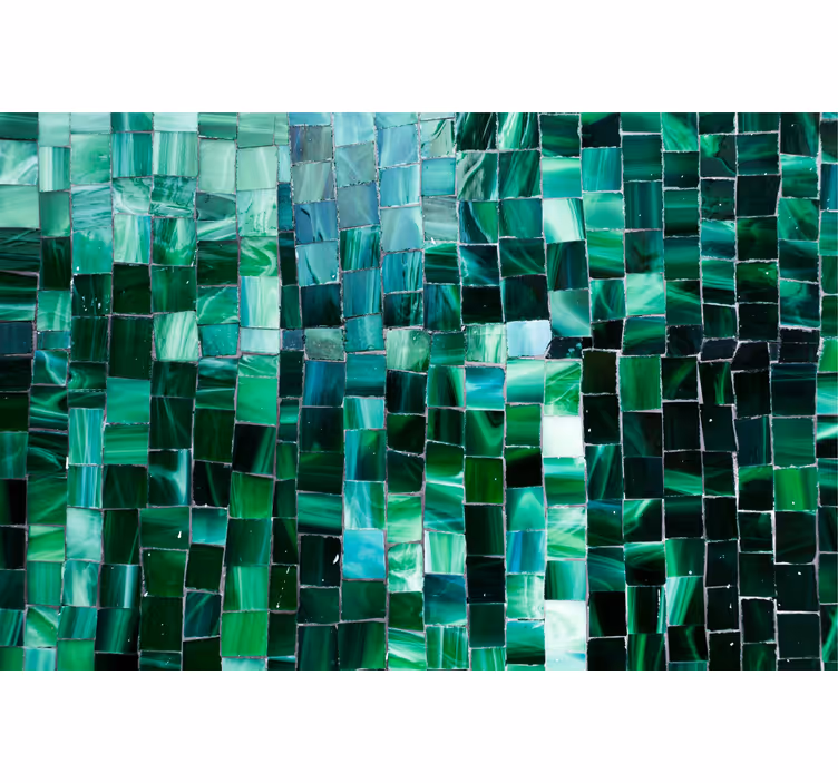Mural para baño mosaico verde degradado - TenVinilo