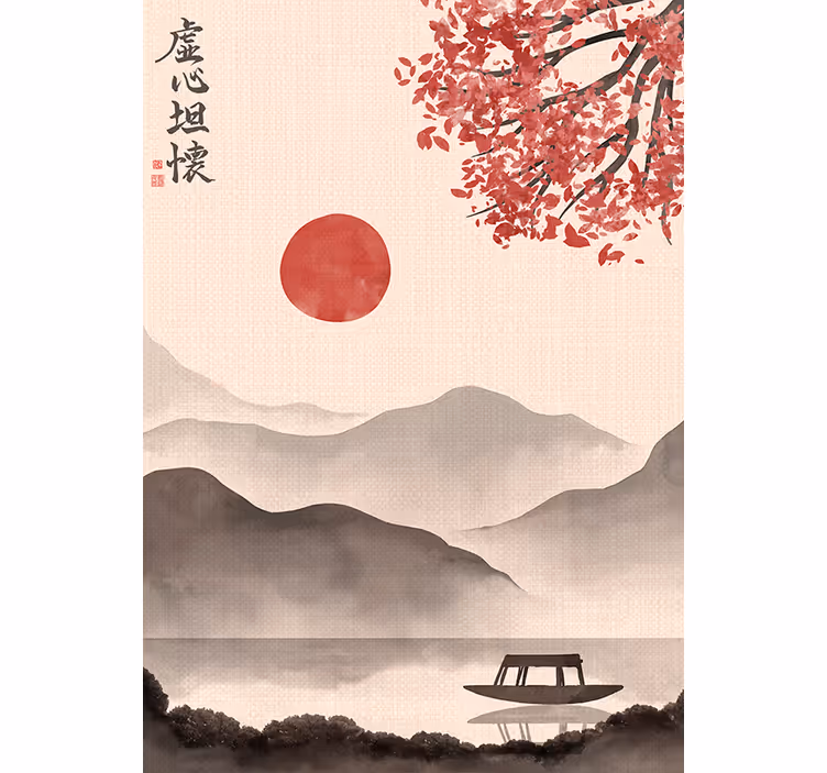 Papel mural beige estilo japonés y escandinavo - TenVinilo