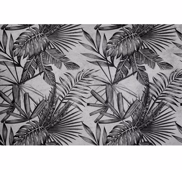 Papel mural gris plantas de concreto - TenVinilo