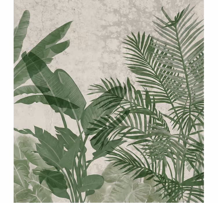 Papel pintado naturaleza hojas de selva minimalista - TenVinilo