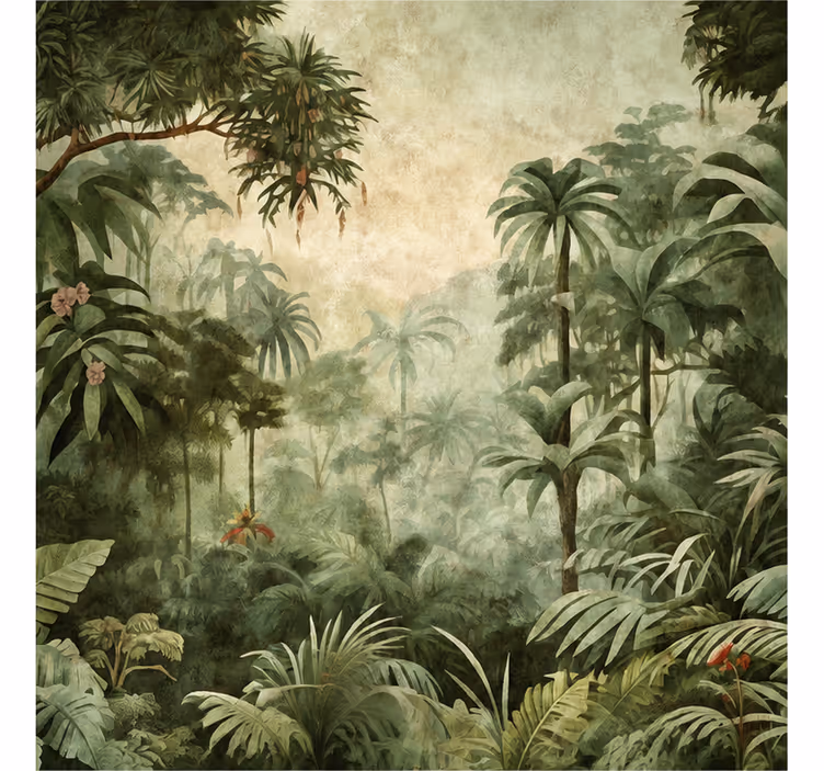 Papel pintado naturaleza vista de plantas de selva - TenVinilo